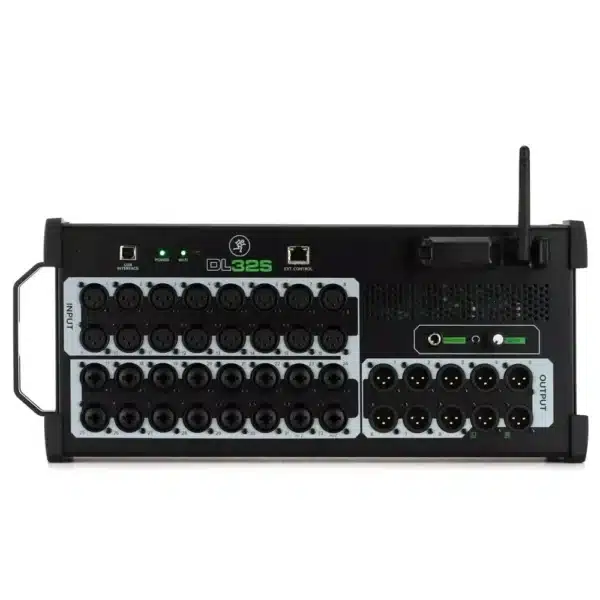 32-channel Digital Rack Mixer with Integrated 32-in/32-out USB 2.0 Audio Interface, 32 Mic Preamps, 32 Input Channels, 15 Output Buses, 6 VCAs, 6 Mute Groups, 4 Stereo FX Processors, and Built-in Wi-Fi Networking