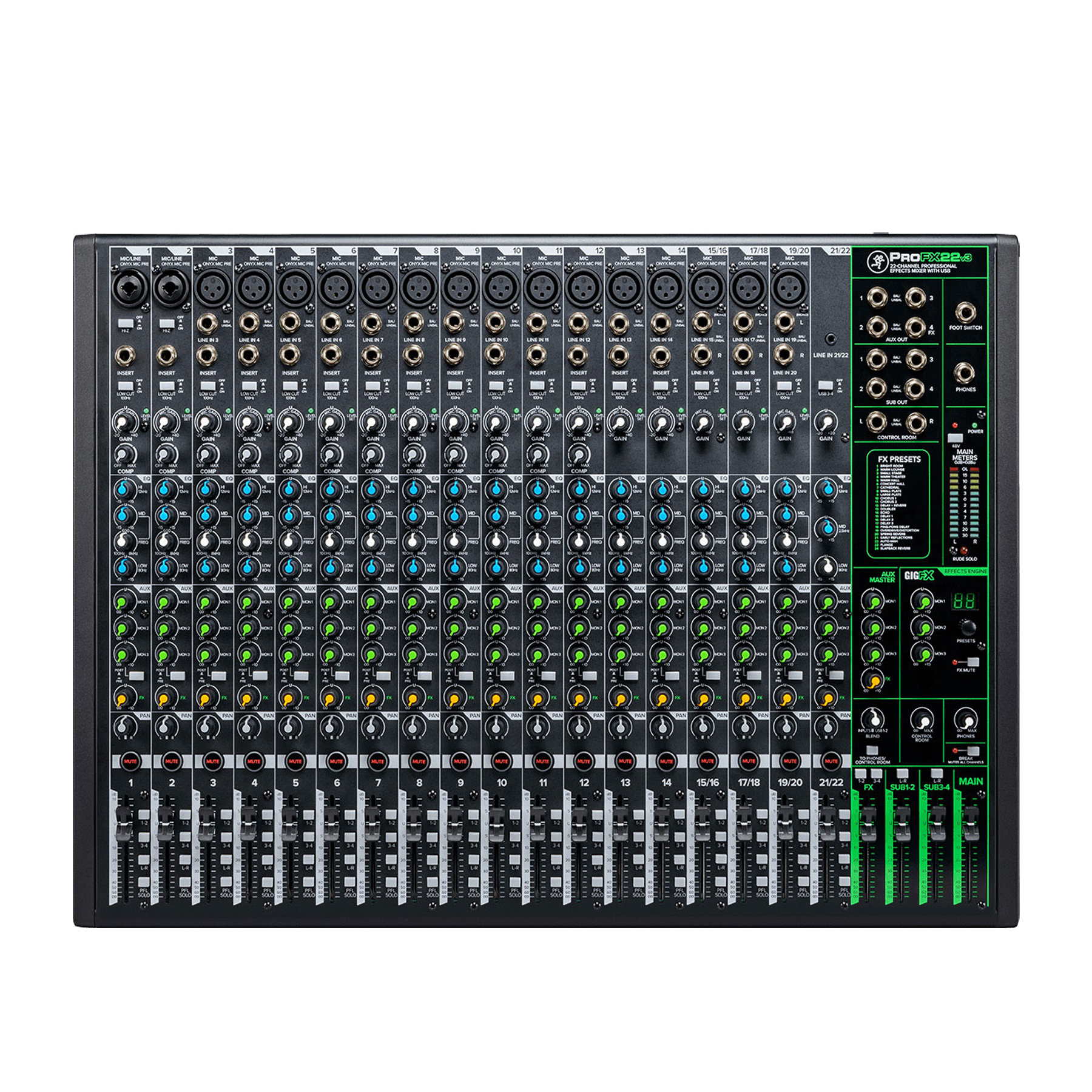 Mackie ProFX22v3 22-channel Mixer with USB and Effects