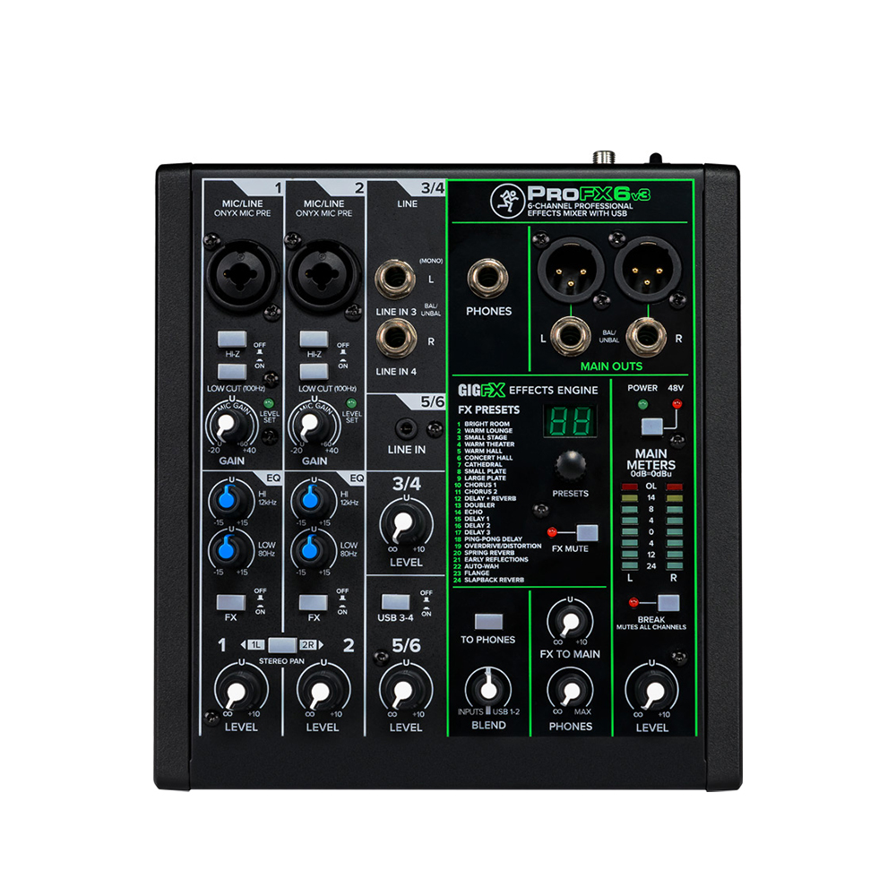 Mackie ProFX6v3 6-channel Analog Mixer with USB and Effects