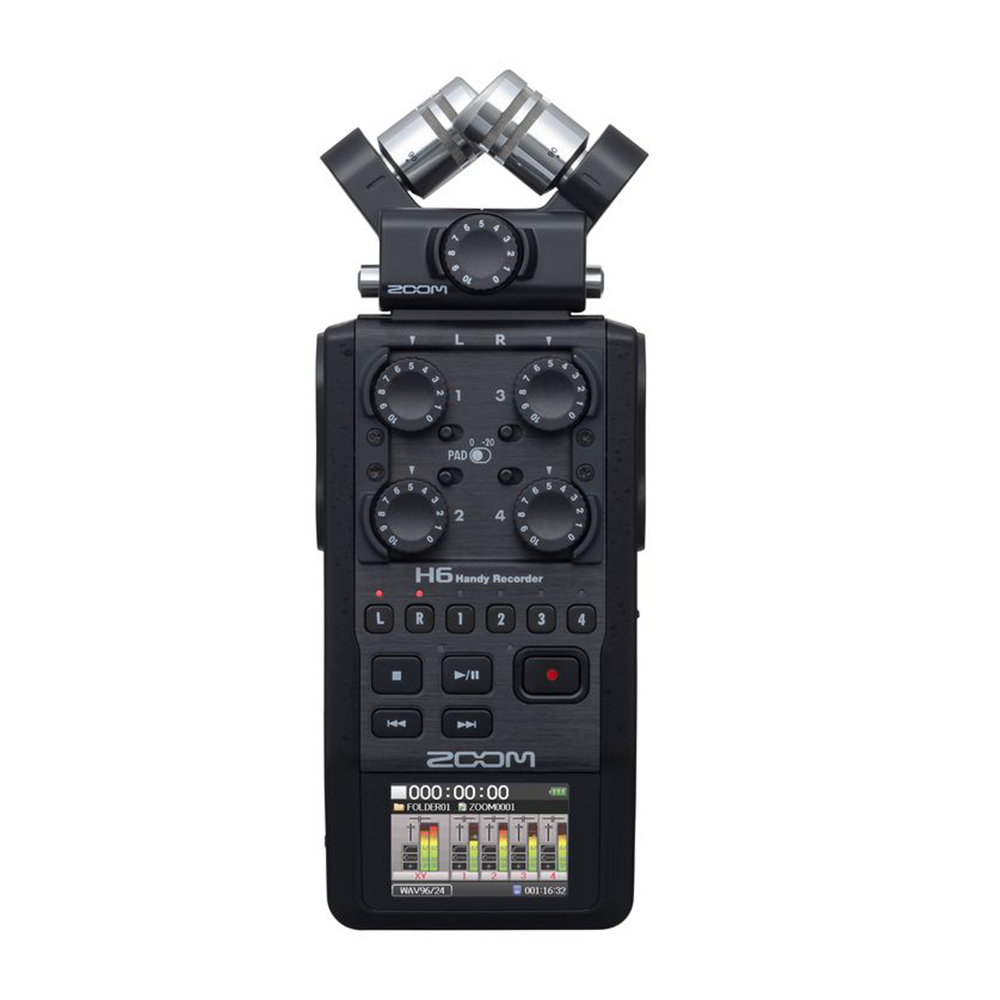 Zoom H6 All Black 6-Input / 6-Track Handy Recorder