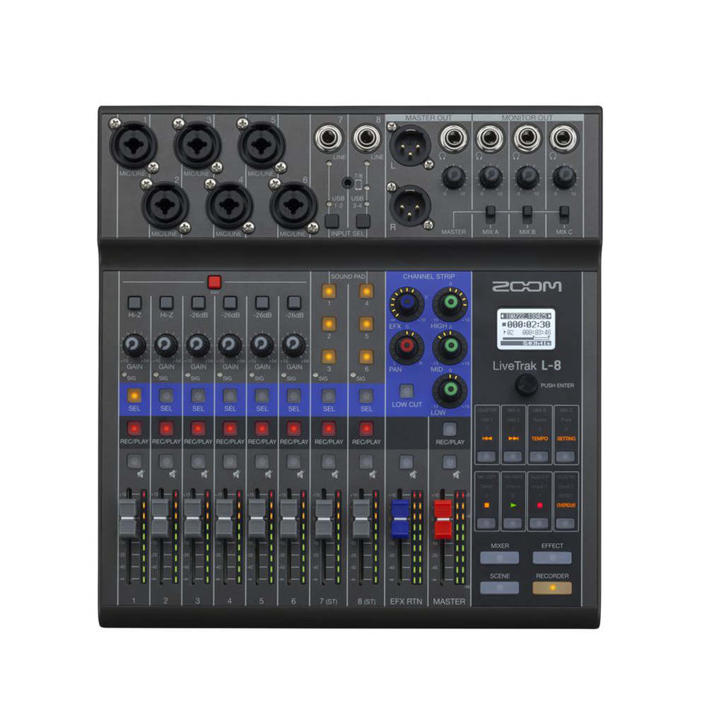 Zoom LiveTrak L-8 8-channel Digital Mixer / Recorder