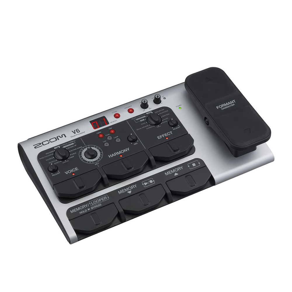 Zoom V6 Multi-Effects Vocal Processor with Shotgun Microphone and Expression Pedal