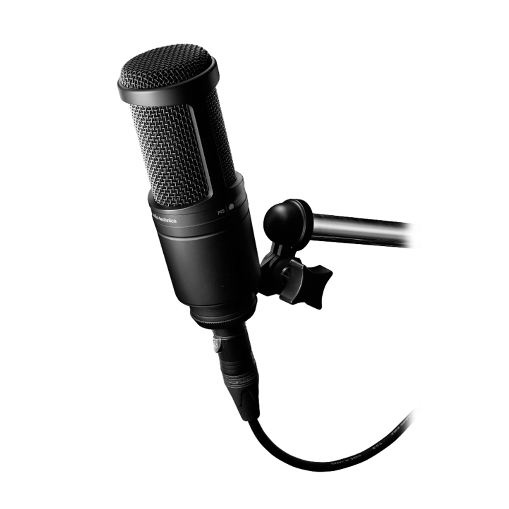 Audio-Technica AT2020 Large Diaphragm Cardioid Condenser Microphone (Free AT8175 Metal Pop Filer)