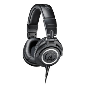 Closed-Back Circumaural Headphones with Collapsible Design, 45mm Neodymium Magnet Drivers, Detachable Cables, 1/4" Adapter, and Carrying Pouch