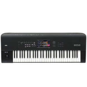 61-key Synthesizer Workstation with Light-Touch Keybed, 2,200 Sounds, Dynamic Polyphony Allocation, Smooth Sound Transition, 16-track MIDI Sequencer, Arpeggiator, HD Audio Recording, 60GB SSD, and Included Software Bundle