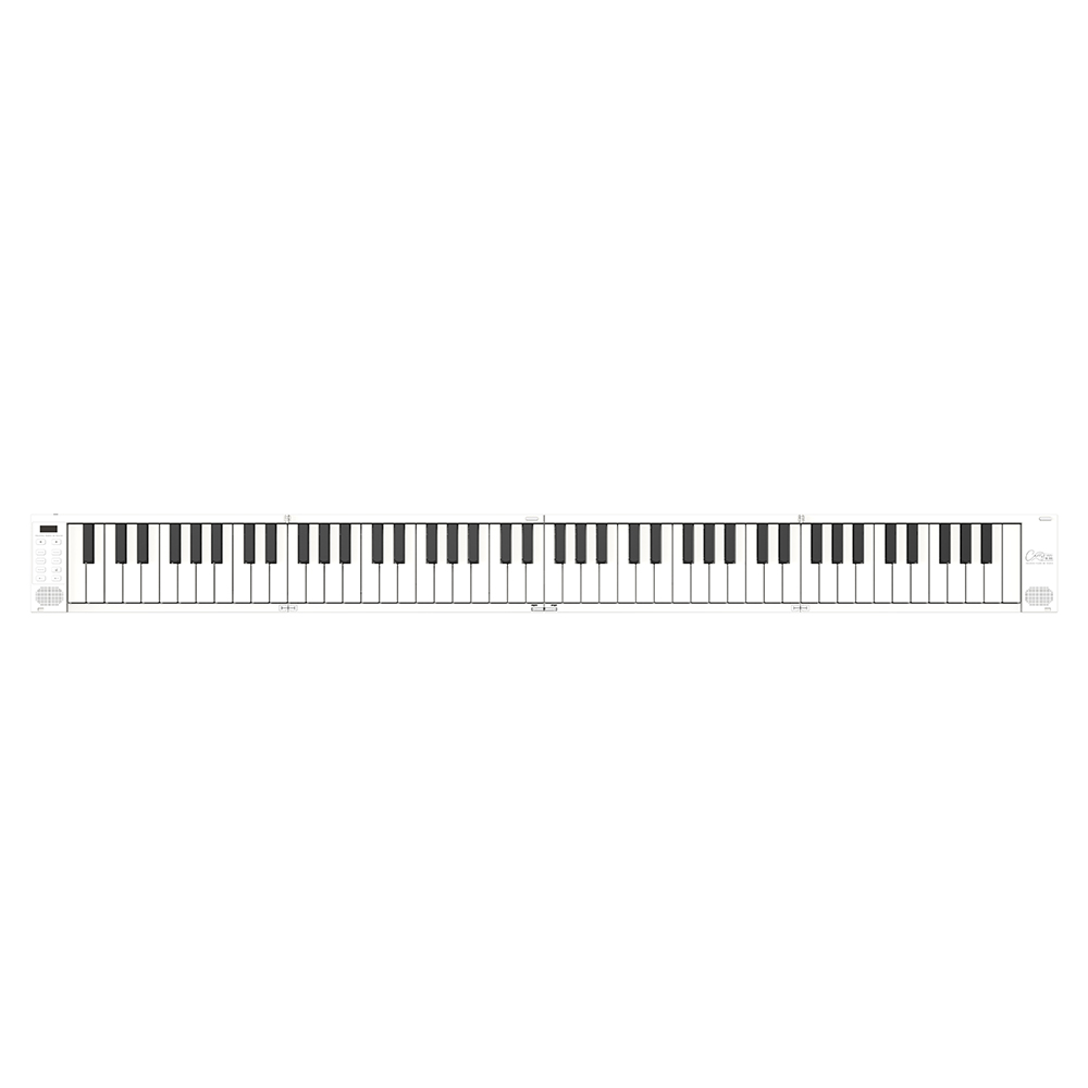 Carry-On Folding Piano 88 Keys Touch (Midi Over Bluetooth) With Built-In Speakers - White
