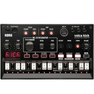 korg-volca-kick-analog-bass Analog Synthesizer Optimized for Kick Drum and Bass Sounds, with Extensive Onboard Control, Step Sequencing, Automation, Swing, Sync I/O, and MIDI In