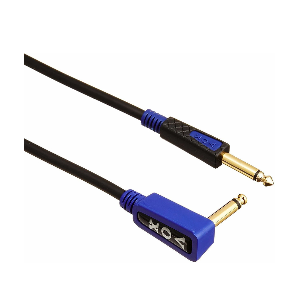 VOX VGS30 3 Meter Standard Guitar Instrument Black Cable (Straight 1/4 inch - 90˚ Angled 1/4 inch)