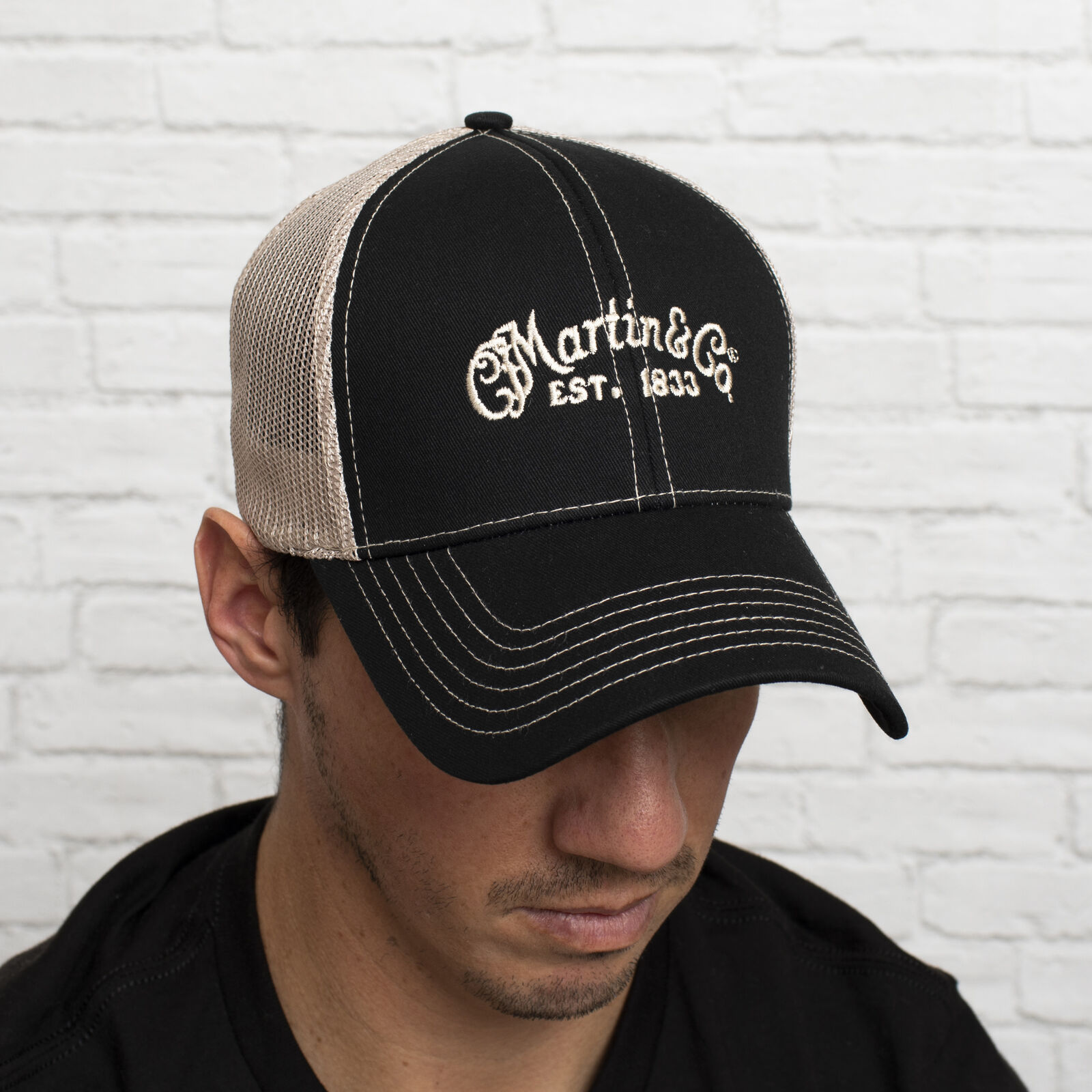 Martin 18H0001 Trucker Cap, Black With Tan Mesh