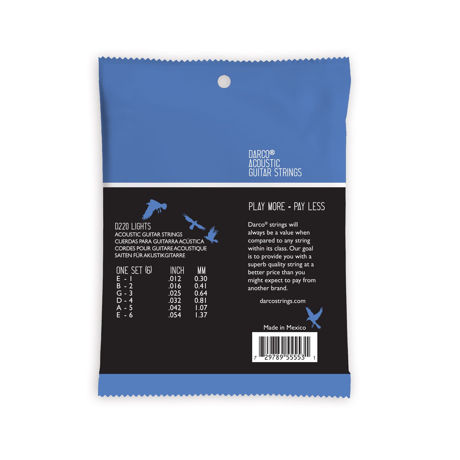 Martin Darco D220 Phosphor Bronze Acoustic Guitar Strings 12 - 54