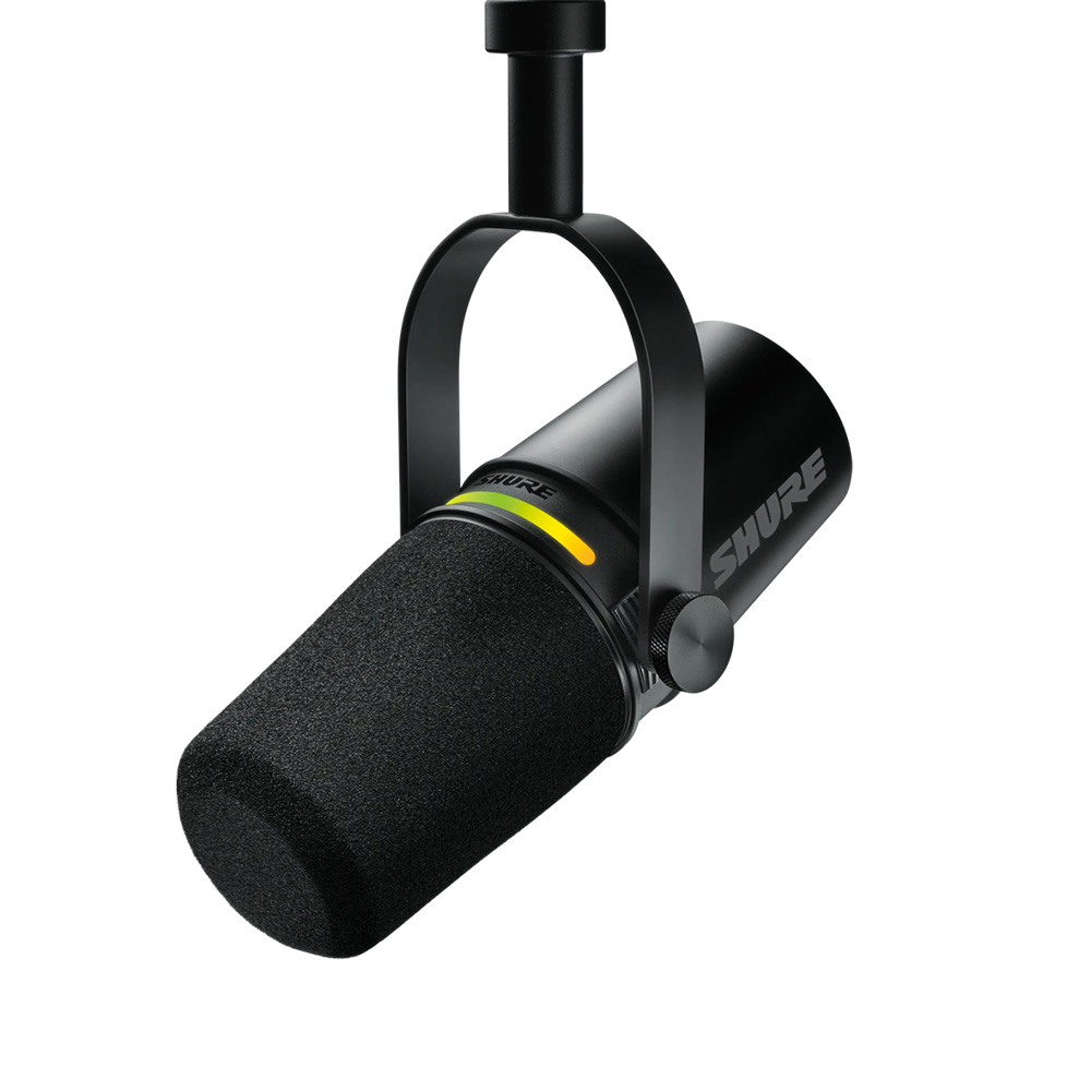 Shure MV7+ Hybrid Podcast Microphone and Stand - Black