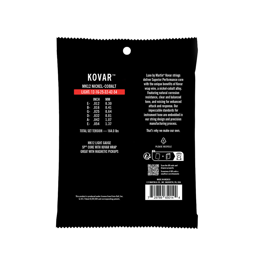 Martin MK12 Luxe Kovar Acoustic Guitar Strings - .012-.054 Light