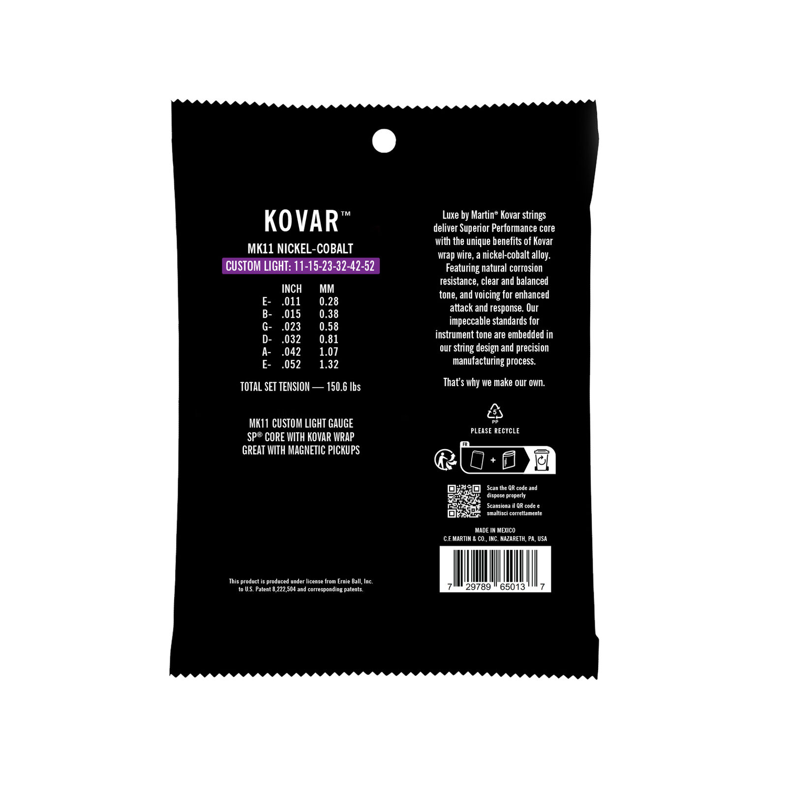 Martin MK11 Luxe by Martin Kovar Acoustic Guitar Strings - .011-.052 Custom Light