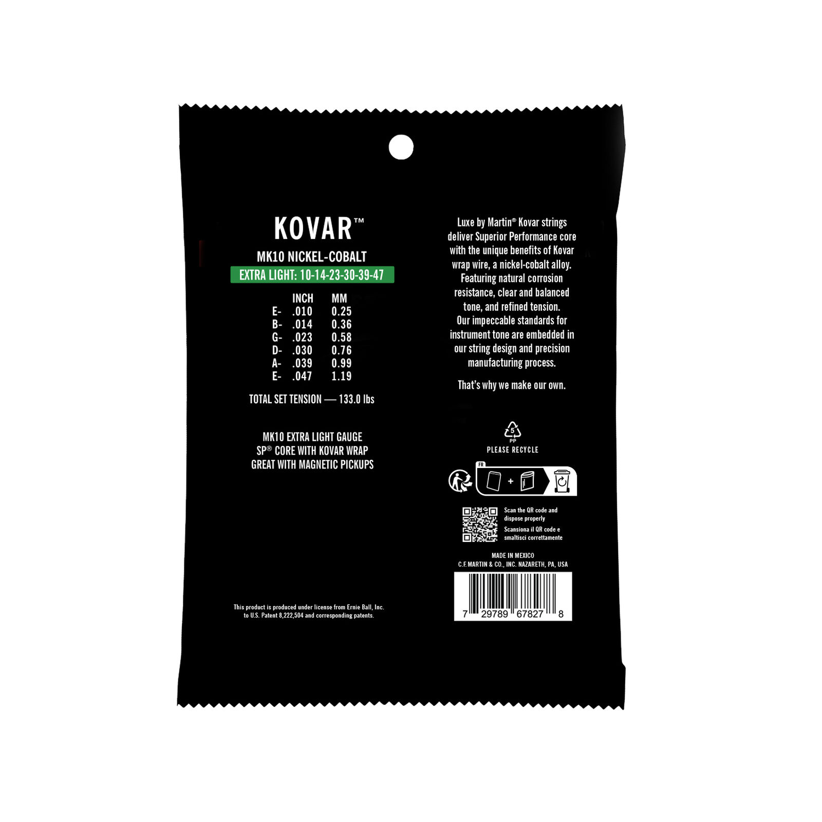 Martin MK10 Luxe by Martin Kovar Acoustic Guitar Strings - .010-.047 Extra Light