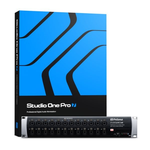 presonus-studio-live-series-24r-rackmount-digital-mixer PreSonus StudioLive 24R 24-channel rackmount digital mixer with front-panel controls and I/O