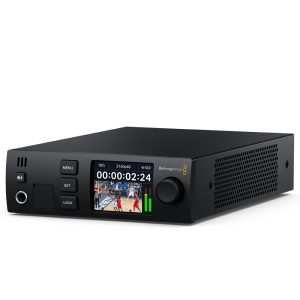 compact professional video converter with front-panel LCD, control buttons, and multiple SDI, IP, and reference connections for up, down, and cross conversion