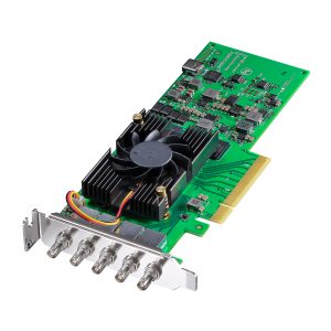 Blackmagic Design DeckLink 8K Pro Mini Capture Card featuring compact PCIe design with 12G-SDI connectors for high-resolution video capture and playback