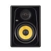 KRK Kreate 5 powered studio monitor in black with front-facing bass port and yellow Kevlar woofer