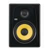 RK Kreate 8 powered studio monitor with sleek black cabinet, front-firing port, and iconic yellow woofer cone, designed for professional music production and mixing