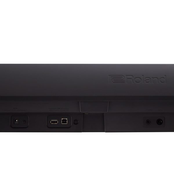 Roland FP-10 88-key digital piano in black, featuring full-size weighted keys, slim design, and built-in speakers