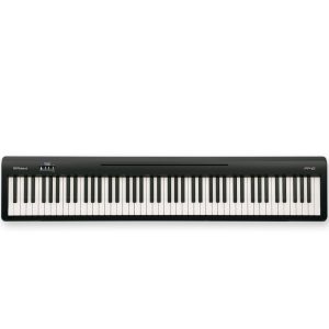 Roland FP-10 88-key digital piano in black, featuring full-size weighted keys, slim design, and built-in speakers