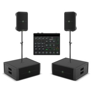 Mackie Thump GO Dual Portable PA System – 2 Thump GO Speakers, 2 ThumpSUB GO Subwoofers, MobileMix, 2 Mounting Poles & 2 FREE Carry Bags