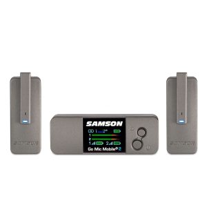 2-ch 2.4 GHz Digital Wireless System 3.5mm, Rechargeable with 2.4 GHz, Micro Transmitters, and Charging Case