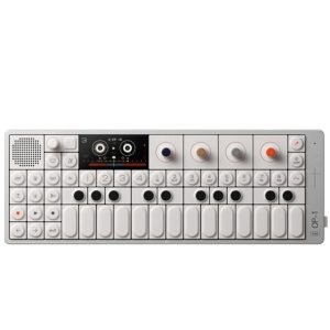 teenage-engineering-op-1-field-synthesizer Teenage Engineering OP-1 Field portable synthesizer, sampler, and sequencer with compact design, high-resolution display, and colorful control knobs