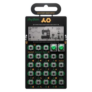 teenage-engineering-po-12-rhythm Teenage Engineering PO-12 Rhythm portable drum machine and sequencer, showing compact design with buttons and display screen