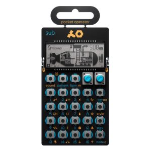teenage-engineering-po-14-sub Teenage Engineering PO-14 Sub portable bass synthesizer and sequencer, showing compact design with buttons and screen.