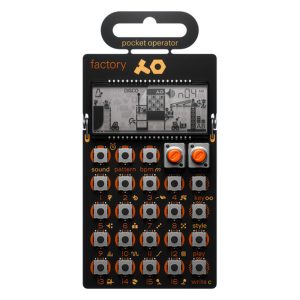 teenage-engineering-po-16-factory Teenage Engineering PO-16 Factory portable synthesizer and sequencer, showing compact design with buttons and screen.
