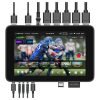 compact all-in-one live video switcher with touchscreen display, multiple input ports, and built-in encoder for professional multi-platform broadcasting