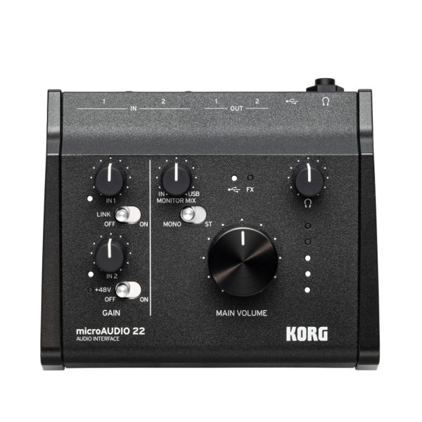 2-in/2-out, 24-bit/192kHz USB-C Audio Interface with 2 Preamps, Phantom Power, and Korg Software Bundle - macOS/Windows/iOS/iPadOS