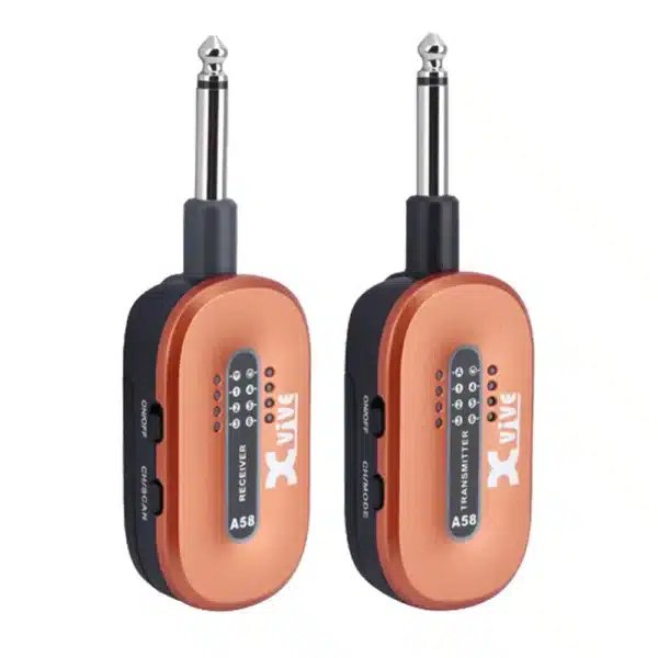 xvive-a58-wireless-guitar-system-orange Wireless Guitar System with 6 Switchable Channels and Auto Scan - 5.8GHz